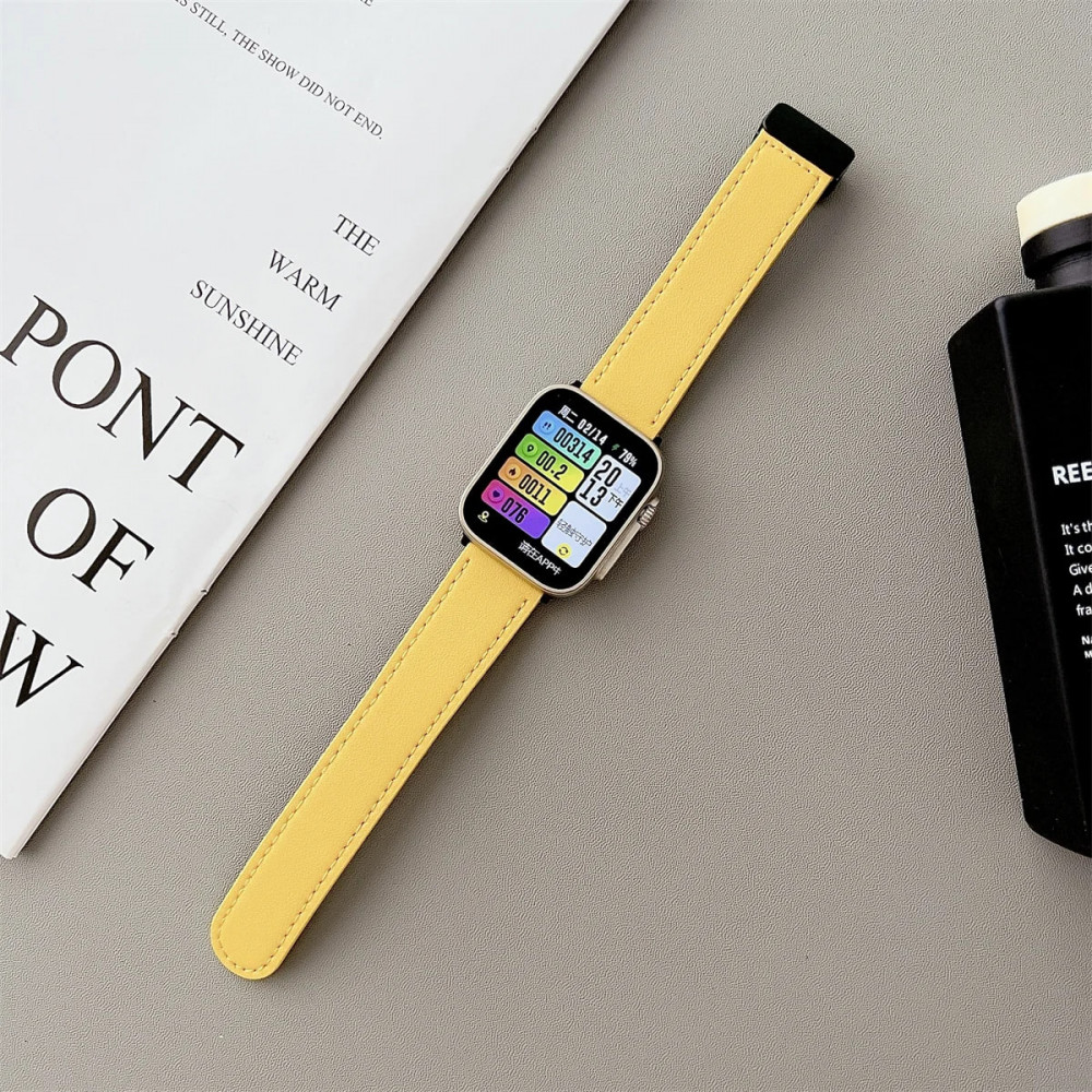 Ремінець Leather Magic — Apple Watch 38 mm | 40 mm | 41 mm — Yellow Ремінець Leather Magic — Apple Watch 38 mm | 40 mm | 41 mm — Yellow