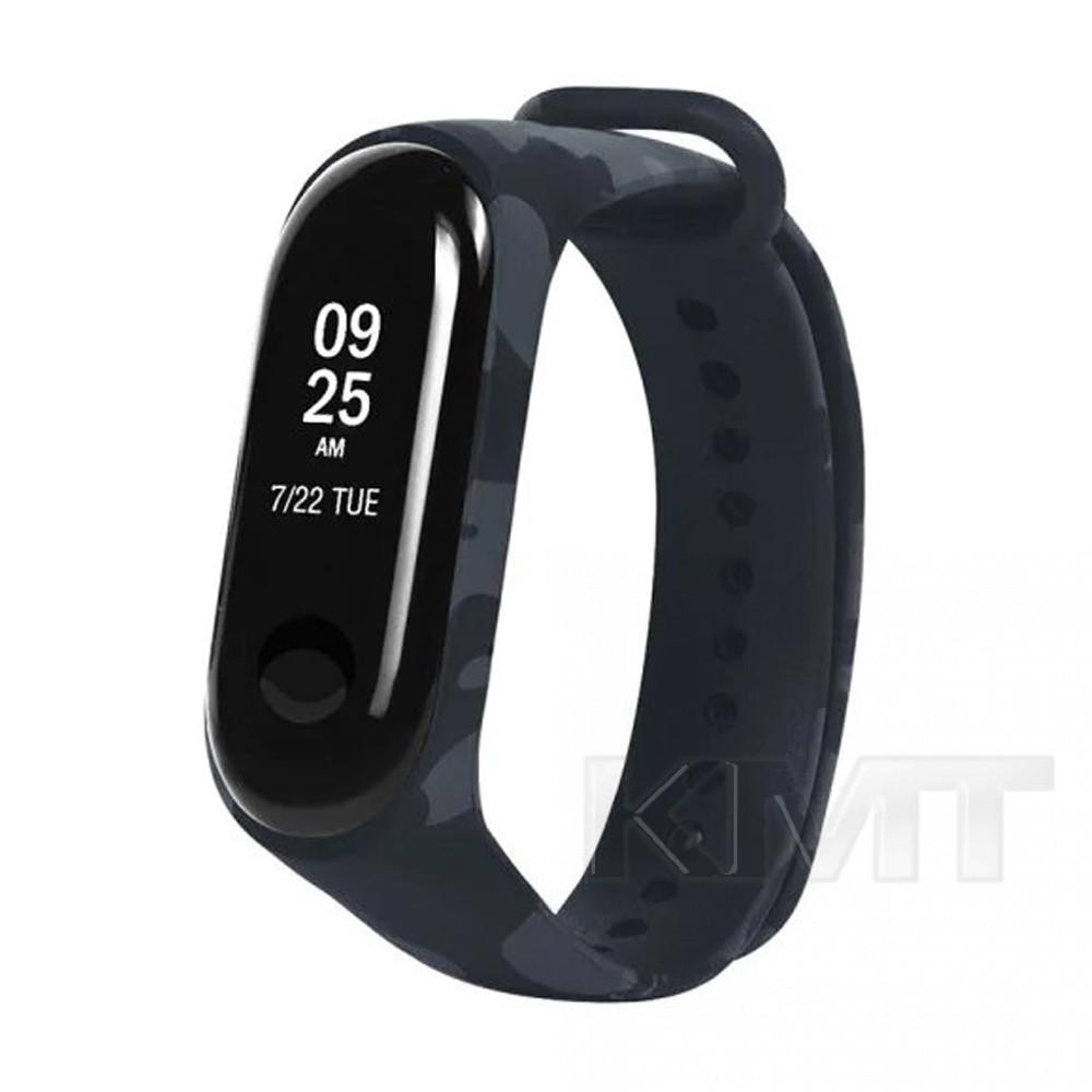 Ремінець Silicone — Xiaomi Mi Band 3 ; 4 Khaki — Black Ремінець Silicone — Xiaomi Mi Band 3 ; 4 Khaki — Black
