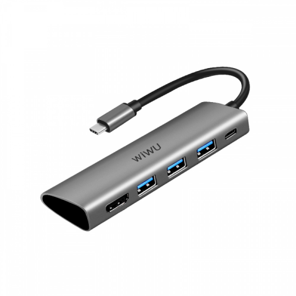 HUB USB C 4 in 1 WiWU Alpha A440 Pro — Gray HUB USB C 4 in 1 WiWU Alpha A440 Pro — Gray