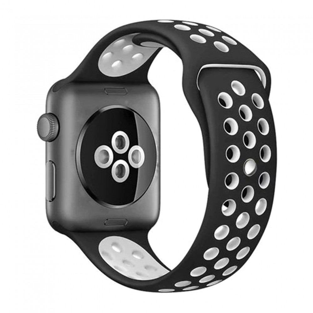 Ремінець Sport Nike — Apple Watch 42 mm | 44 mm | 45 mm | 49 mm — Black & White Ремінець Sport Nike — Apple Watch 42 mm | 44 mm | 45 mm | 49 mm — Black & White