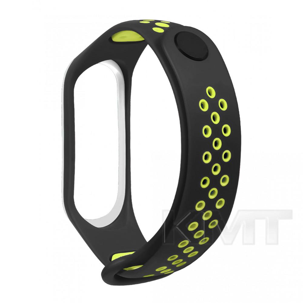 Ремінець Sport Nike Xiaomi Mi Band 3 ; 4 — Black & Yellow Ремінець Sport Nike Xiaomi Mi Band 3 ; 4 — Black & Yellow