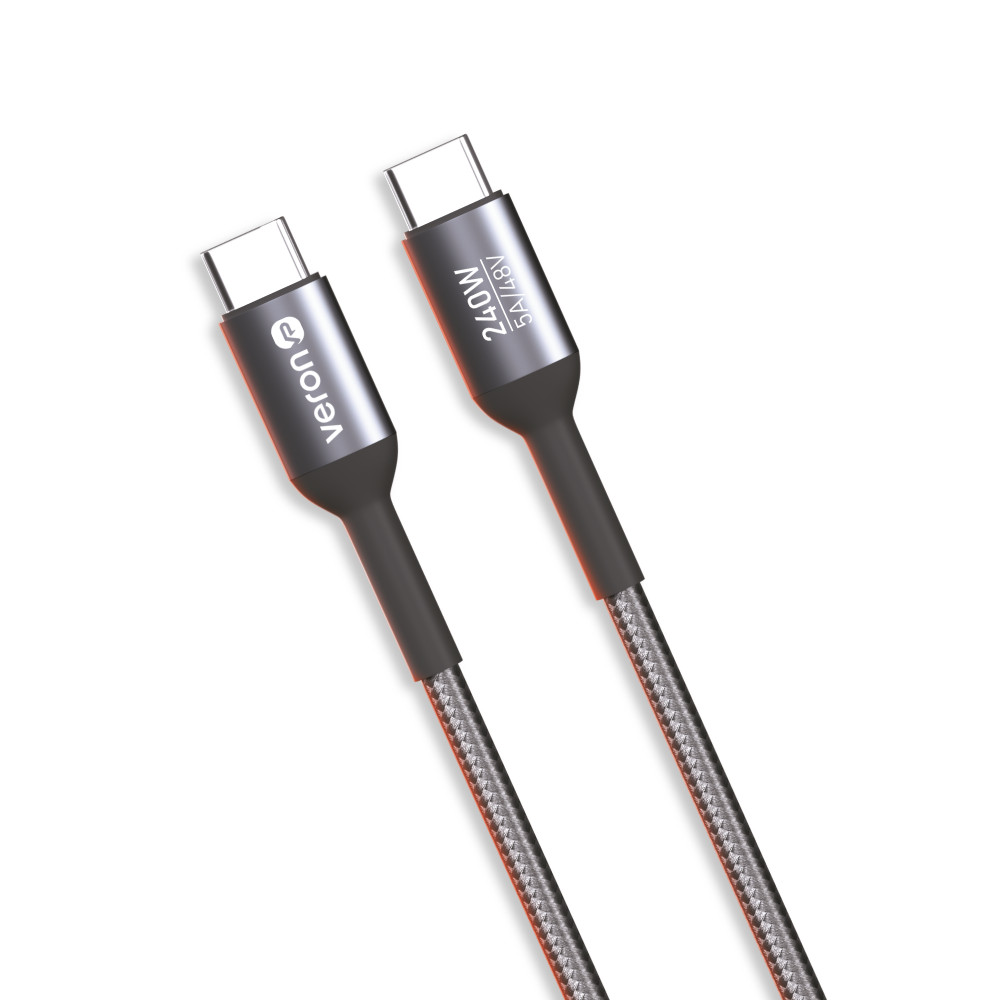 Кабель USB C to C 240W (1m) — Veron CC14 Silicon — Black Кабель USB C to C 240W (1m) — Veron CC14 Silicon — Black