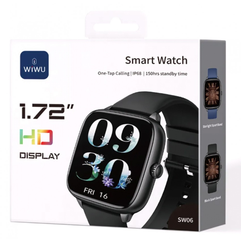 Wiwu SW06 Smart watch — Black Wiwu SW06 Smart watch — Black