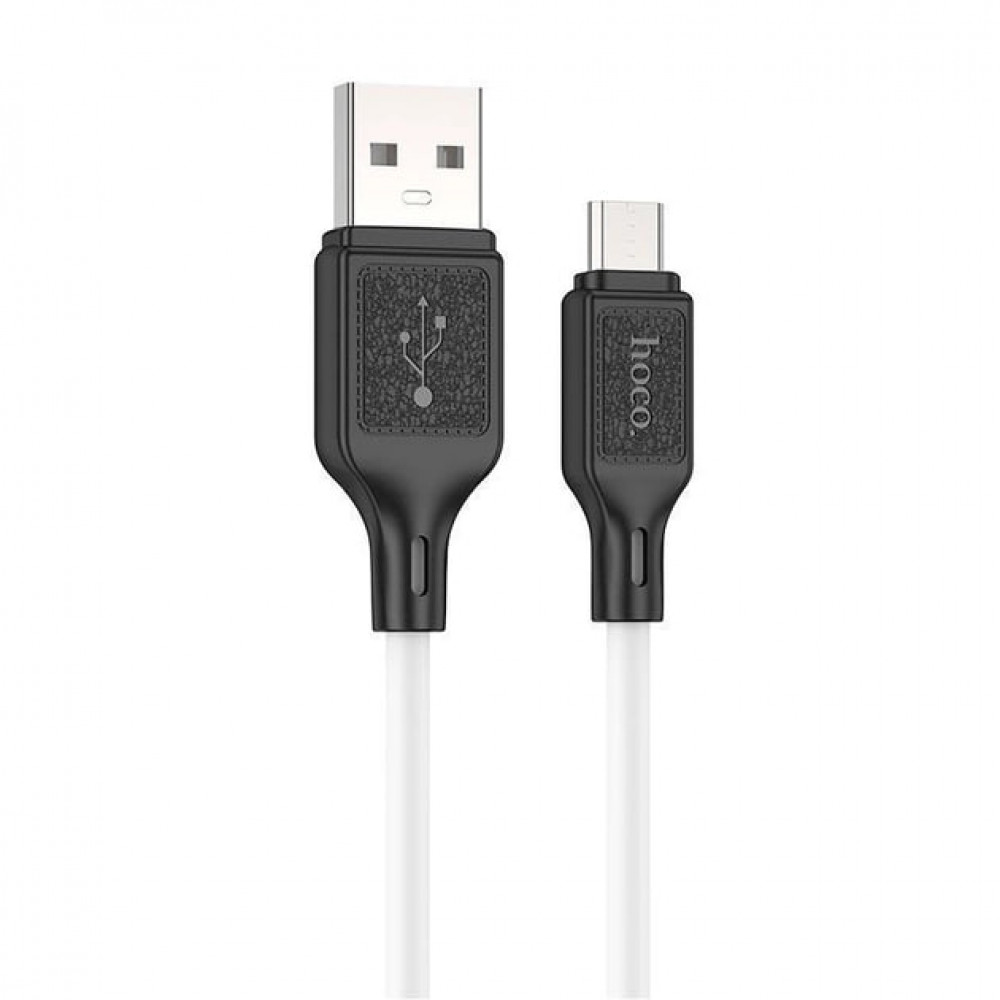 Силіконовий кабель Micro-USB 2,4 А (1 м) — Hoco X90 Cool — White Силіконовий кабель Micro-USB 2,4 А (1 м) — Hoco X90 Cool — White