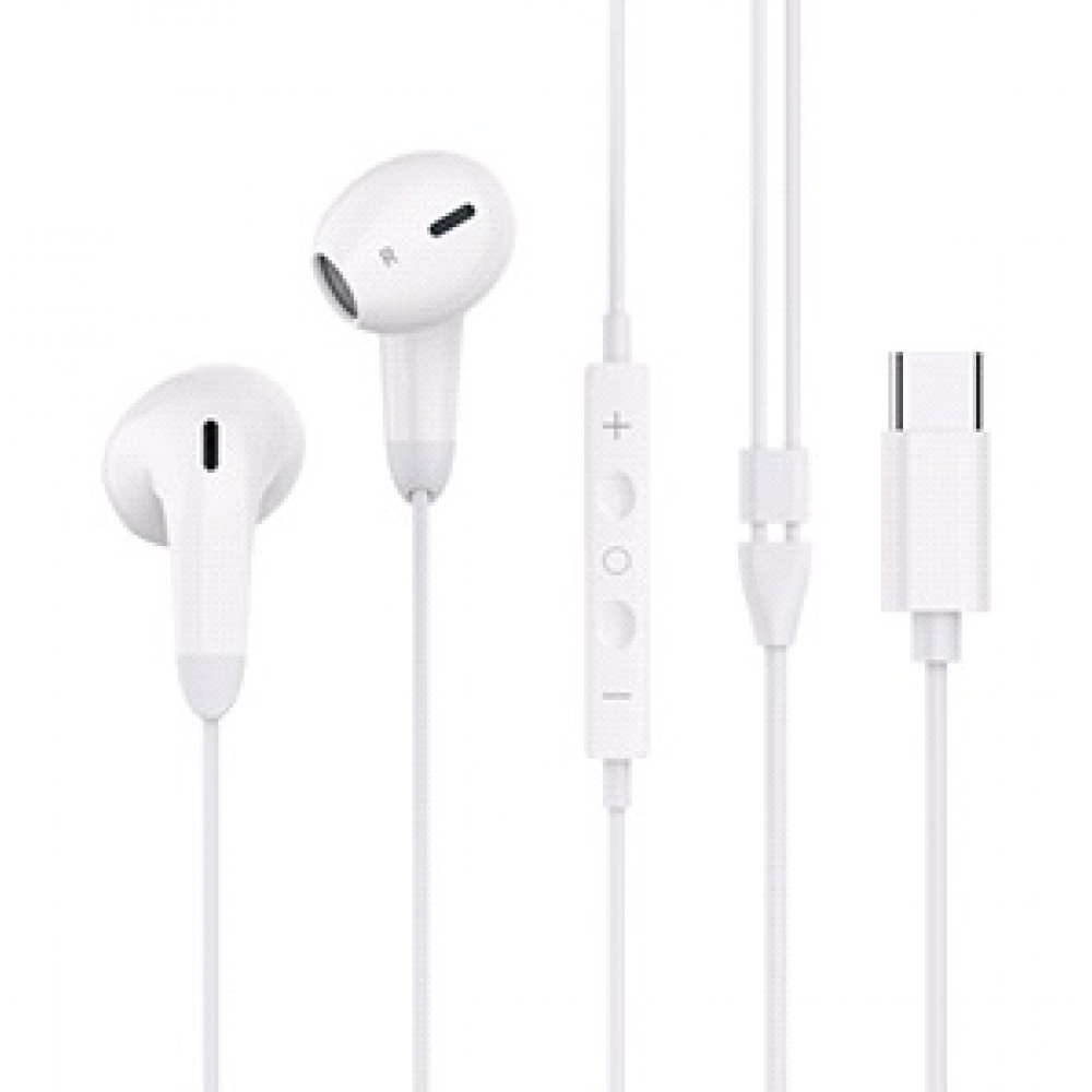 Навушники Type C з мікрофоном — Yison X8 — White Навушники Type C з мікрофоном — Yison X8 — White