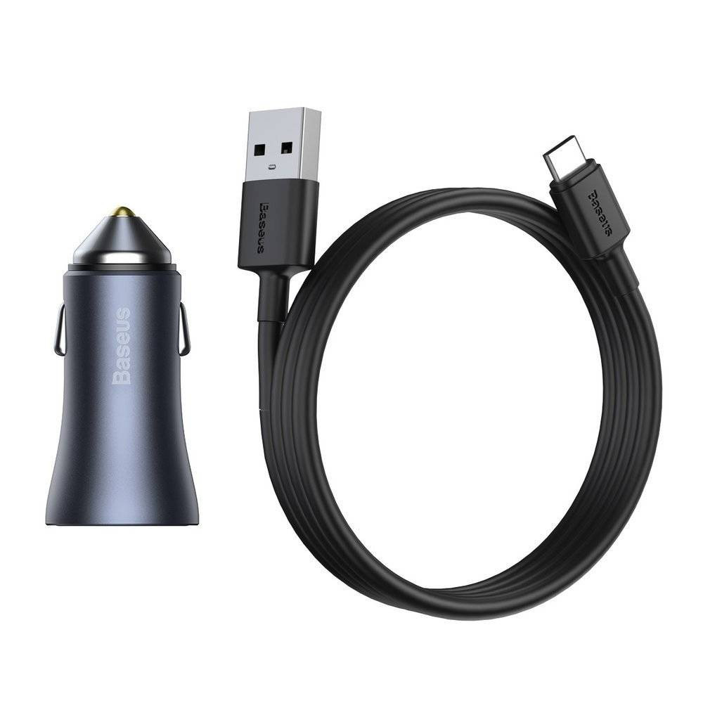 Car Charger 40W 1U 1C USB C Cable (1m) Baseus (TZCCJD-0G) Golden Contactor Pro Quick Charger Dark Gray — TZCCJD-0G Dark Gray Car Charger 40W 1U 1C USB C Cable (1m) Baseus (TZCCJD-0G) Golden Contactor Pro Quick Charger Dark Gray — TZCCJD-0G Dark Gray