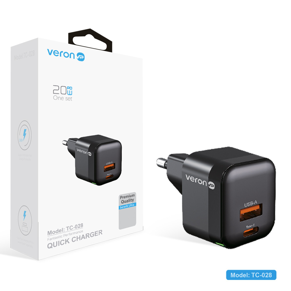 Home Charger | 20W | PD | QC3.0 — Veron TC-028 Home Charger | 20W | PD | QC3.0 — Veron TC-028