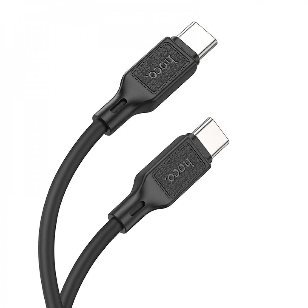 Кабель USB C to C 60W (1m) Hoco X90 Cool Silicone — Black Кабель USB C to C 60W (1m) Hoco X90 Cool Silicone — Black