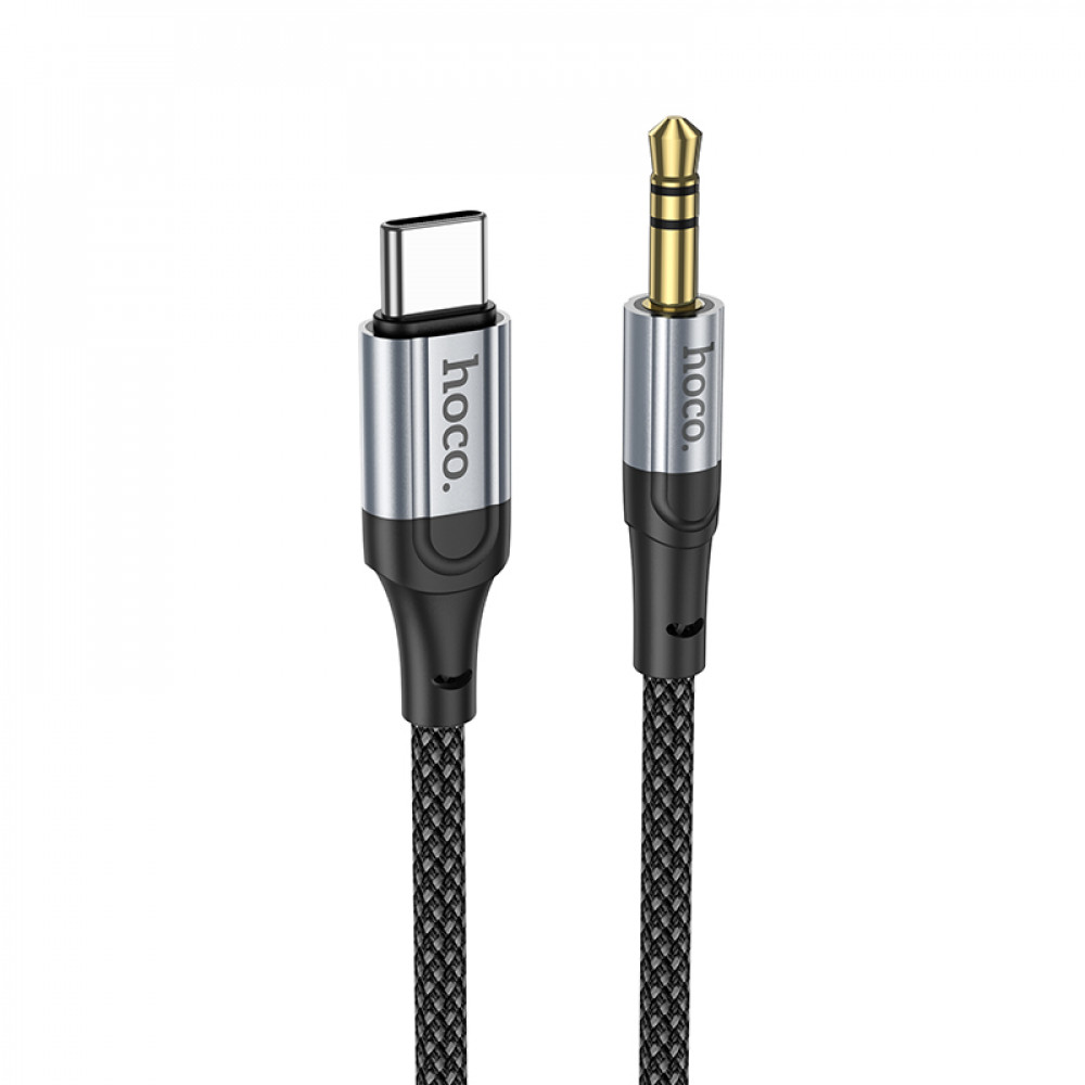 Cable Aux to USB C (1m) — Hoco UPA26 — Black Cable Aux to USB C (1m) — Hoco UPA26 — Black