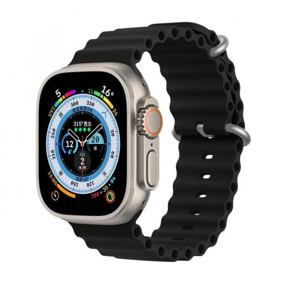 Ремінець Ocean Band Design Apple Watch 38 mm 40 mm 41 mm — Black Ремінець Ocean Band Design Apple Watch 38 mm 40 mm 41 mm — Black