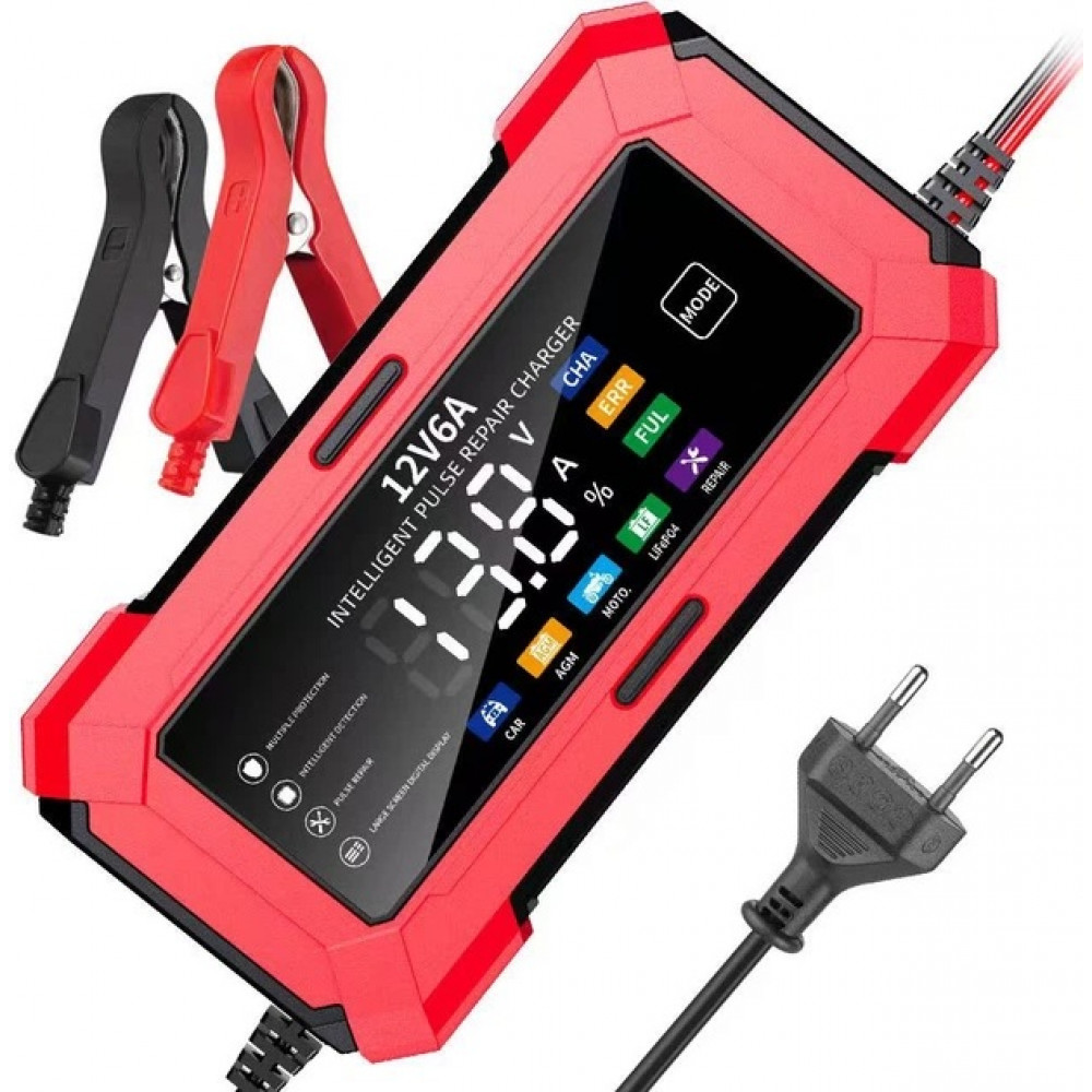 Зарядное устройство для аккумуляторов (12V 6A, 4-120Ah), импульсное, автоматическое Зарядное устройство для аккумуляторов (12V 6A, 4-120Ah), импульсное, автоматическое