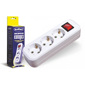 SV-011 Розетка (колодка) SVITTEX 3-я с заземлением и выключателем SV-011 Розетка (колодка) SVITTEX 3-я с заземлением и выключателем