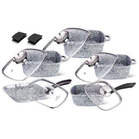 Набор квадратной посуды 12 предметов Edenberg EB-3989 с гранитным покрытием Набор квадратной посуды 12 предметов Edenberg EB-3989 с гранитным покрытием