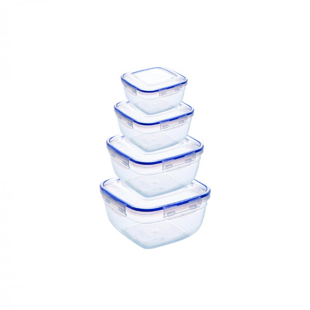 Набор квадратных герметичных контейнеров (4 шт: V 500, 900, 1500, 2400 мл) Набор квадратных герметичных контейнеров (4 шт: V 500, 900, 1500, 2400 мл)