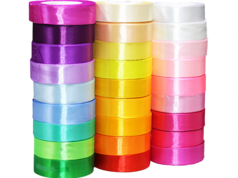 Лента атласная набор всех цветов 2.5см/23м/38шт Лента атласная набор всех цветов 2.5см/23м/38шт