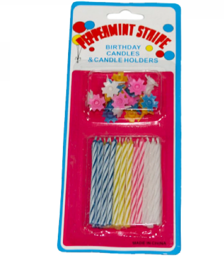 Свечи в торт на планшете с подставками 24шт Свечи в торт на планшете с подставками 24шт