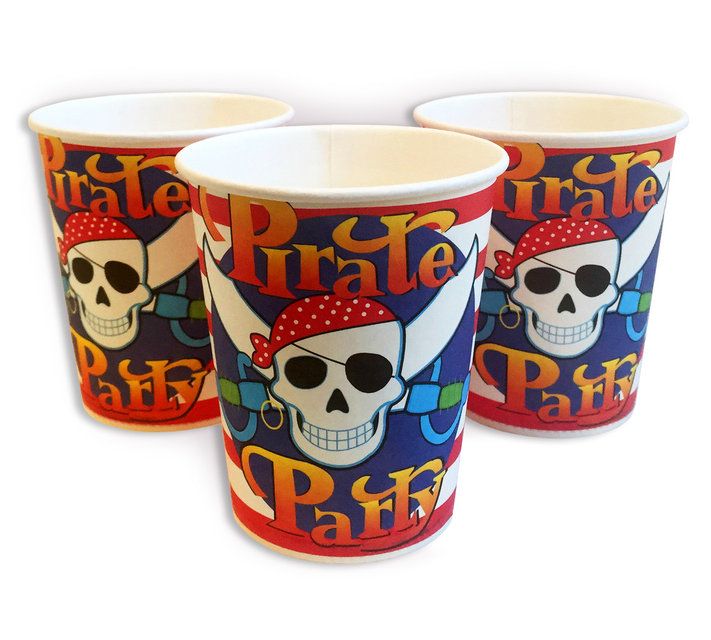Стаканчики одноразовые детские "Пират" 10 шт./уп. Стаканчики одноразовые детские "Пират" 10 шт./уп.