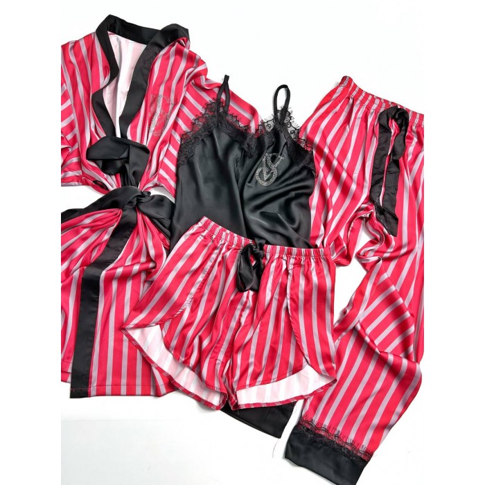 Атласная пижама со стразами 1128 VICTORIA'S SECRET, три цвета Атласная пижама со стразами 1128 VICTORIA'S SECRET, три цвета