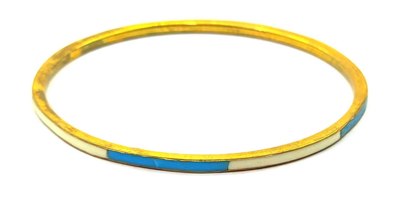 Браслет медный с бело-голубыми костяными вставками (d-7 см, ширина 4 мм) Браслет медный с бело-голубыми костяными вставками (d-7 см, ширина 4 мм)