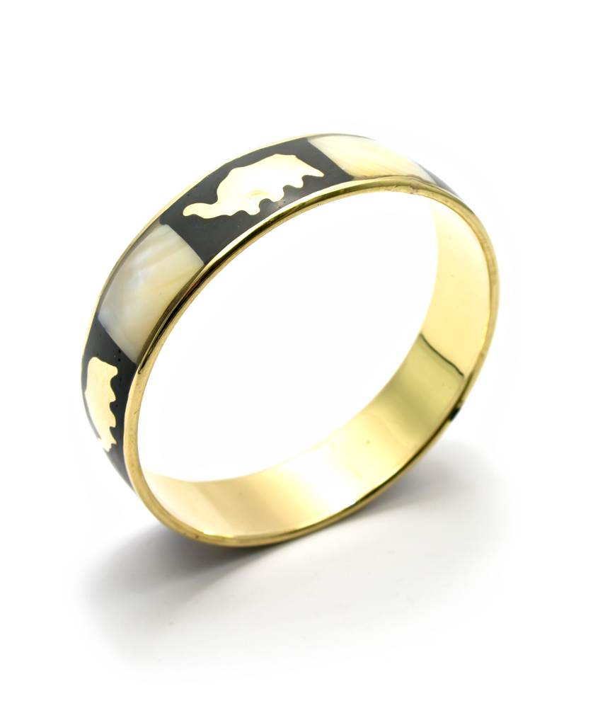 Браслет Слоны медный с черно-белыми костяными вставками (d-7 см) Браслет "Слоны" медный с черно-белыми костяными вставками (d-7 см) код 18234