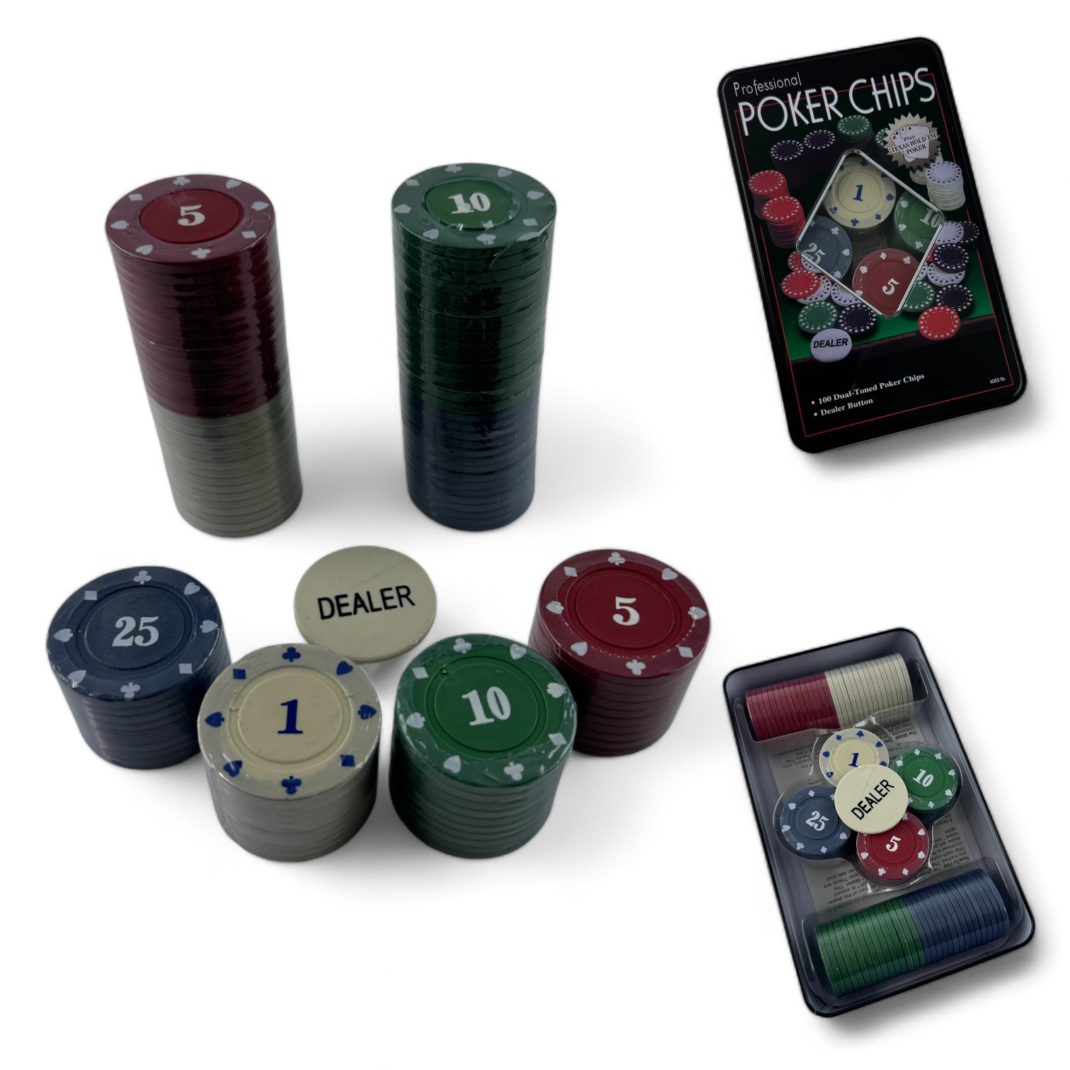 Покерные фишки (100 фишек)(4,7 x 19,5 x 11,5 см)(вес фишки 4 гр. d-30 мм) Покерные фишки (100 фишек)(4,7 x 19,5 x 11,5 см)(вес фишки 4 гр. d-30 мм)