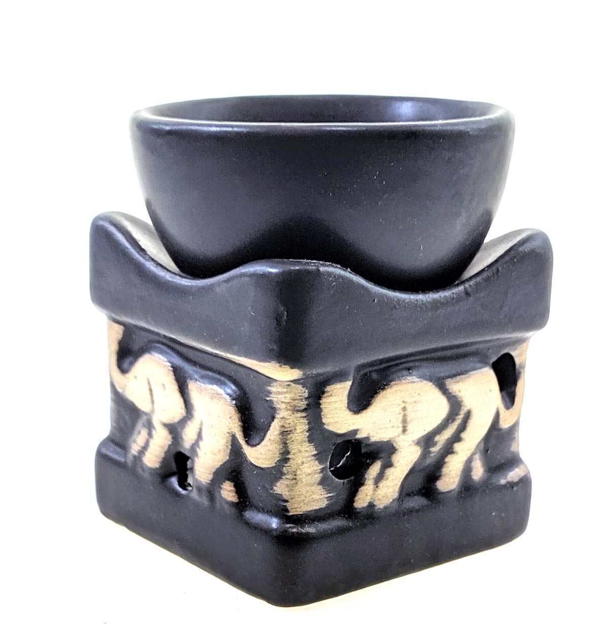 Аромалампа Куб со слонами черно-белая (8х6,5х6,5 см)D Аромалампа Куб со слонами черно-белая (8х6,5х6,5 см)D