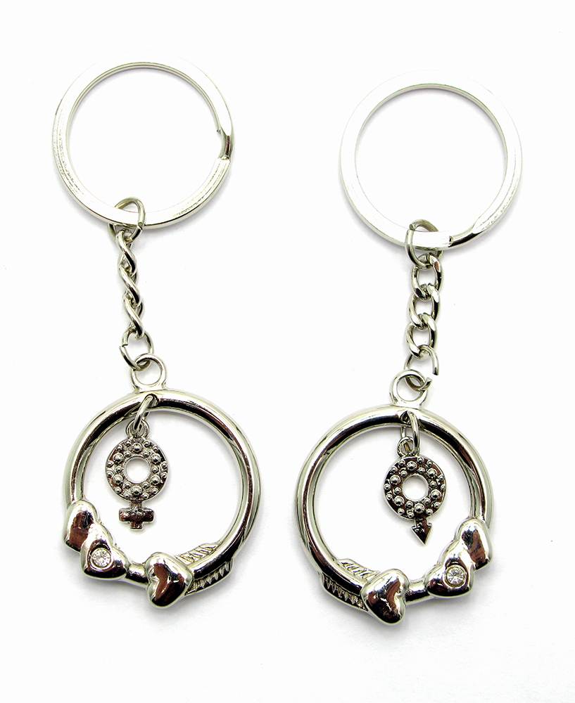 Брелоки для влюбленных (D) Кольца с сердечками Брелоки для влюбленных (D) "Кольца с сердечками" (12 шт/уп)(2024) код 19953