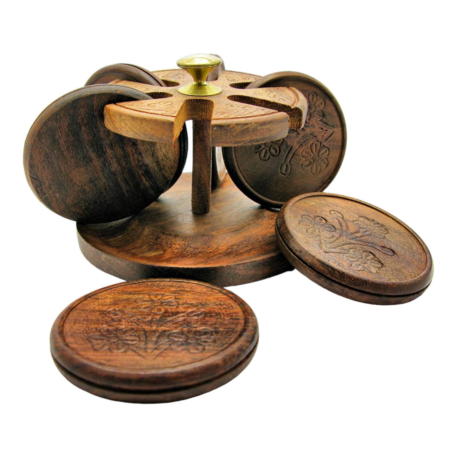 Подстаканник розовое дерево круглый Лепестки (18х18х10 см) (COSTER MELAN) Подстаканник розовое дерево круглый "Лепестки" (18х18х10 см) (COSTER MELAN) код 22609