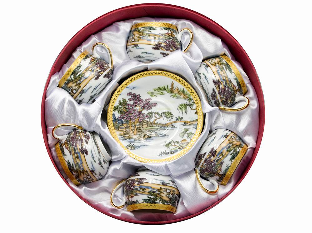 Сервиз круглый фарфор (110 мл)(6SCS95) 6 чашек+ 6 блюдец Пейзаж (h-5,5см, d-5см,d блюдца 11 см) Сервиз круглый фарфор (110 мл)(6SCS95) 6 чашек+ 6 блюдец Пейзаж (h-5,5см, d-5см,d блюдца 11 см)