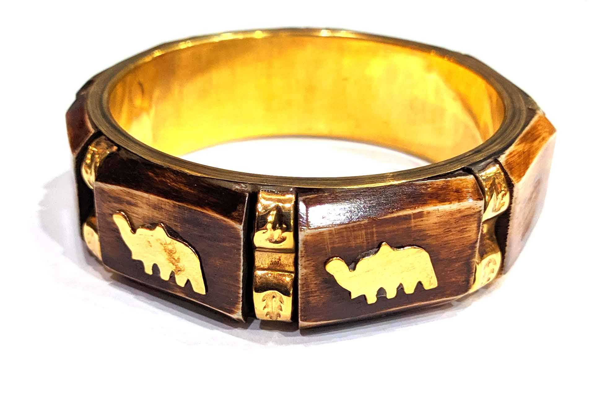 Браслет медный с костяными вставками Слоны Браслет медный с костяными вставками "Слоны" код 23560