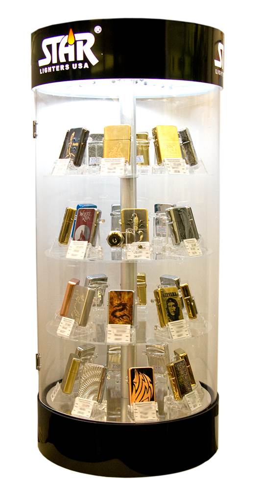 ПОД ЗАЛОГ Стенд для зажигалок вращающийся с подсветкой (на 32 зажигалки)(62,5х28,75х28,75 см) ПОД ЗАЛОГ Стенд для зажигалок вращающийся с подсветкой (на 32 зажигалки)(62,5х28,75х28,75 см)