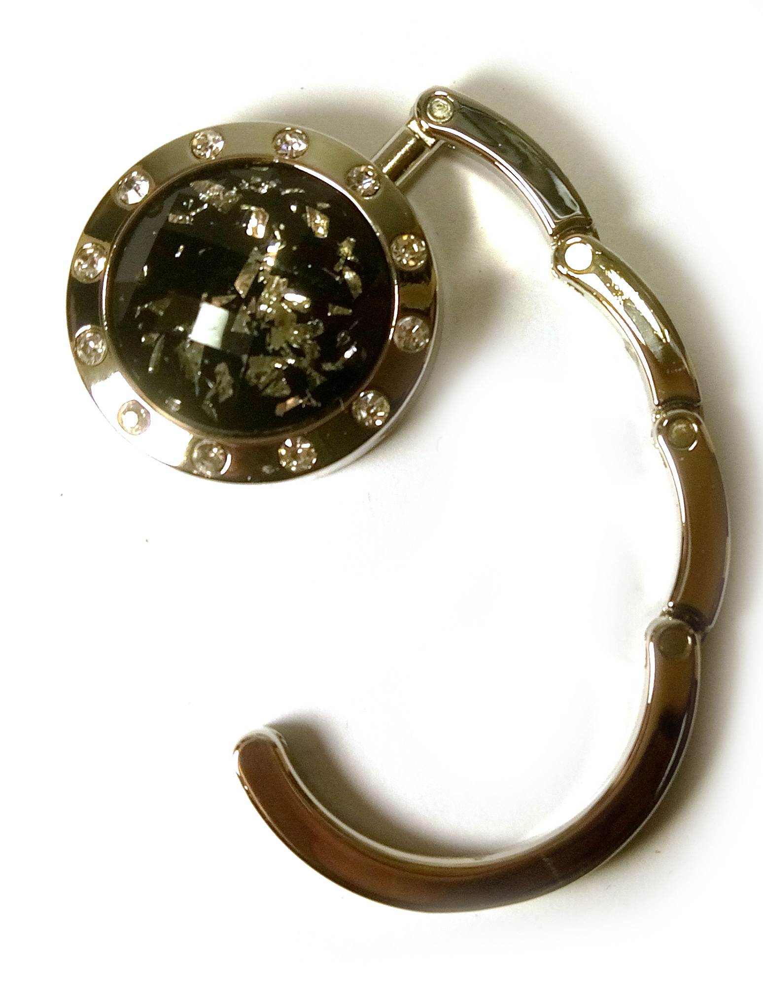 Сумкодержатель для женской сумочки Кристалл черно серебряный со стразами Сумкодержатель для женской сумочки Кристалл черно серебряный со стразами