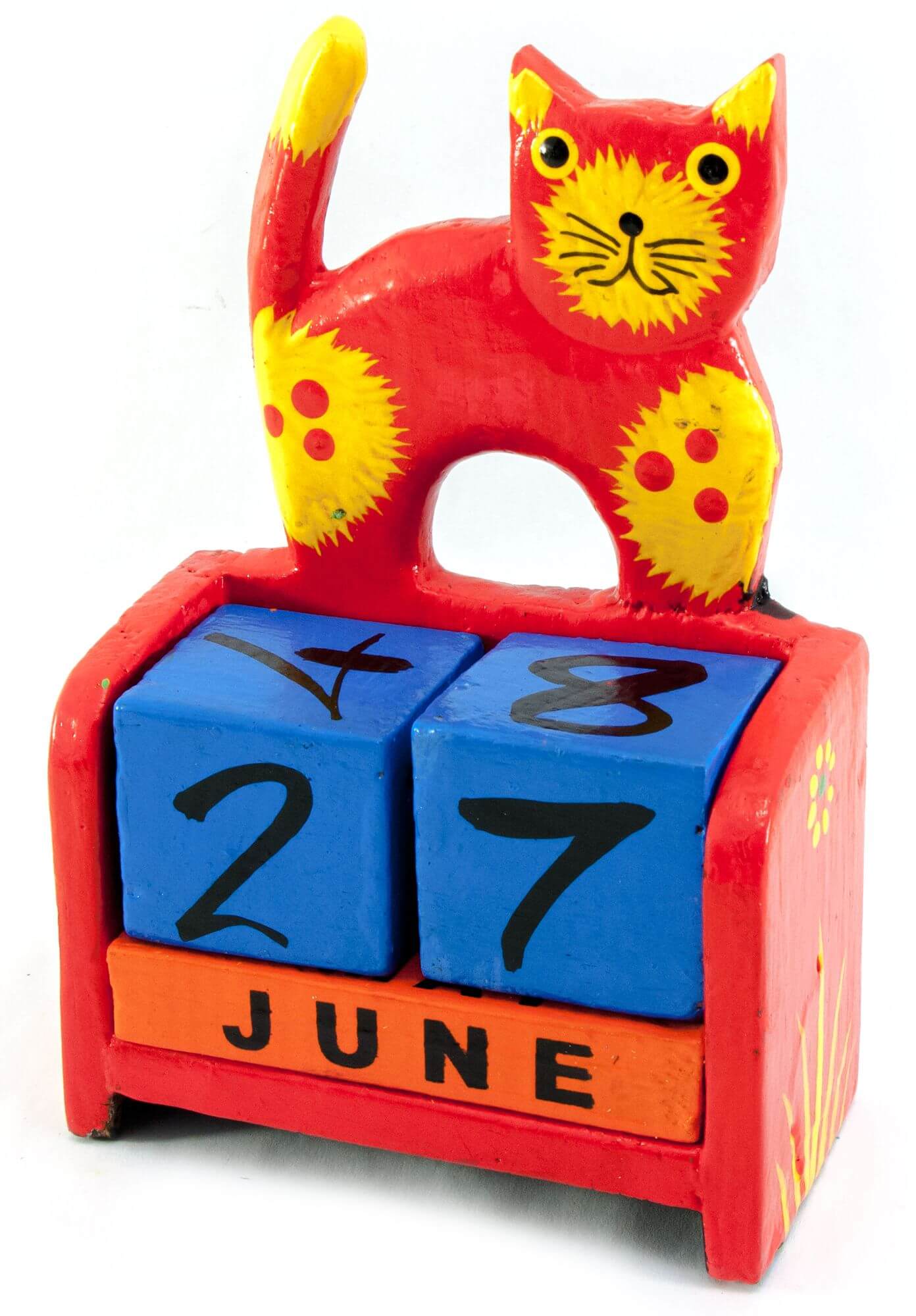 Вечный календарь Кот дерево алый (14,5х10х5,5 см) Календарь настольный 'Кот' дерево алый (14,5х10х5,5 см)