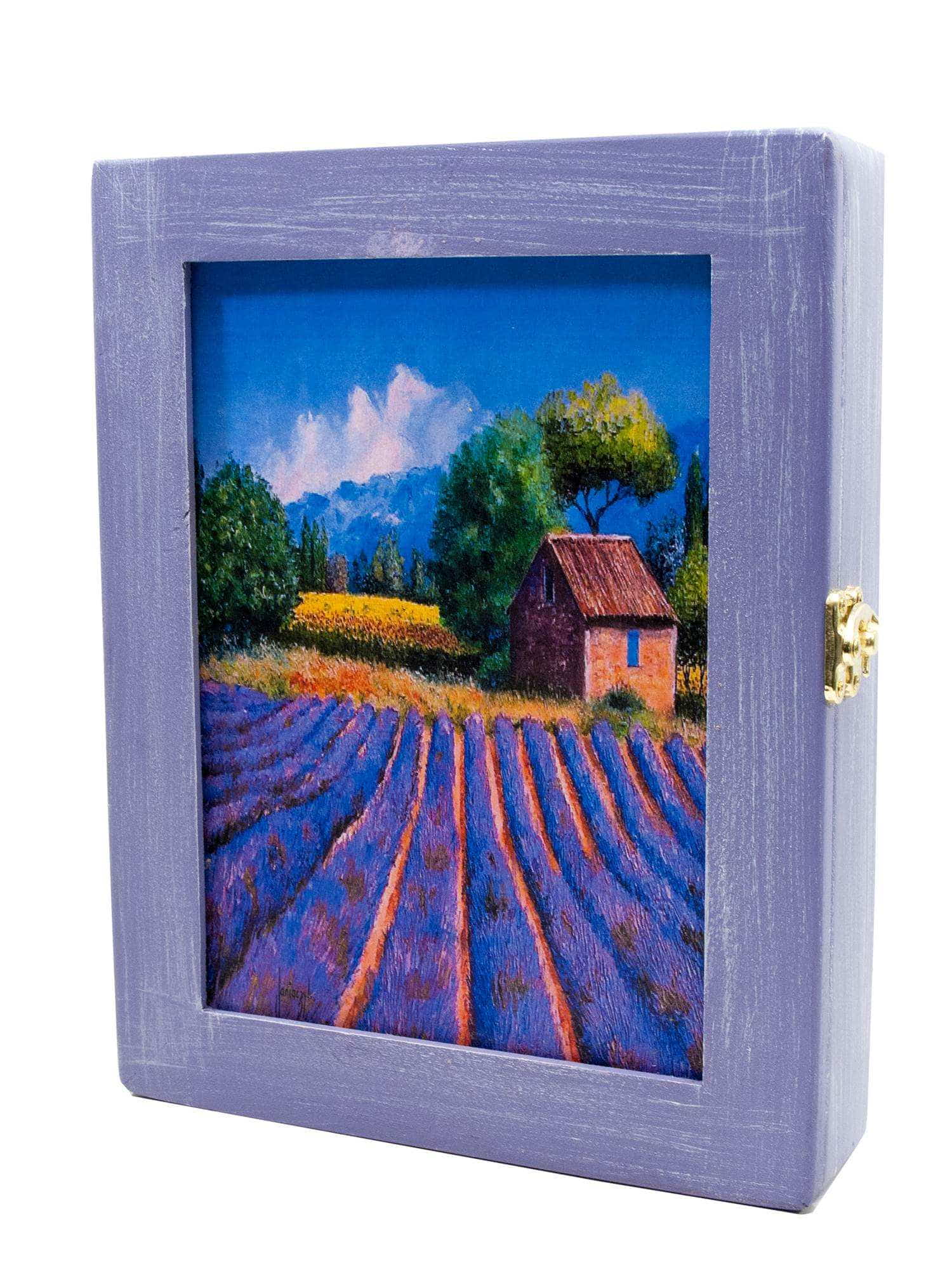 Ключница Лаванда, фиолетовая,массив дерева (25,5х19,5х5,5 см.)A Ключница Лаванда массив дерева (25,5х19,5х5,5 см) фиолетовая