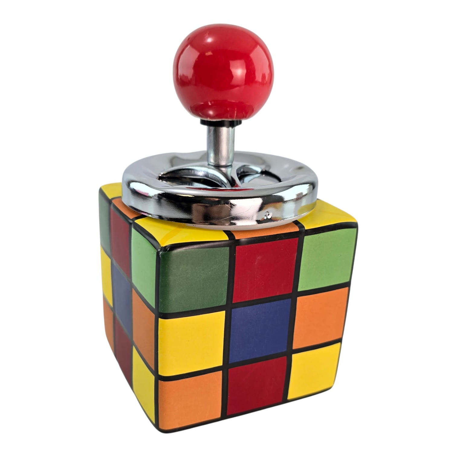 Пепельница с крышкой керамическая Кубик Рубика (15 × 8,5 × 8,5 см) Пепельница с крышкой керамическая Кубик Рубика (15 × 8,5 × 8,5 см)