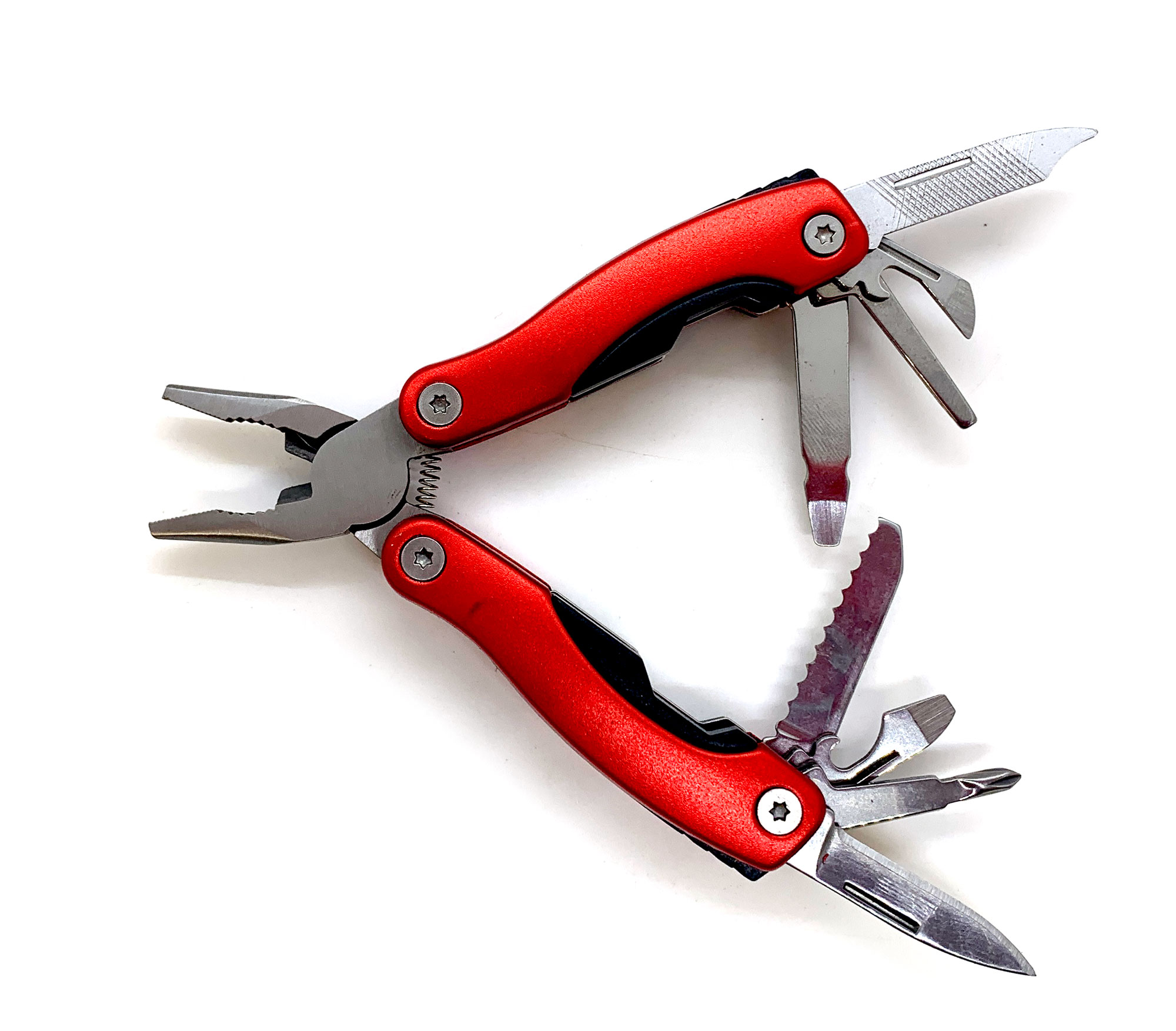 Нож-плоскогубцы с набором инструментов красный (9 в1)(7х3,5х2 см) Нож-плоскогубцы с набором инструментов (T803 )(9 в1)(7х3,5х2 см) код 27085