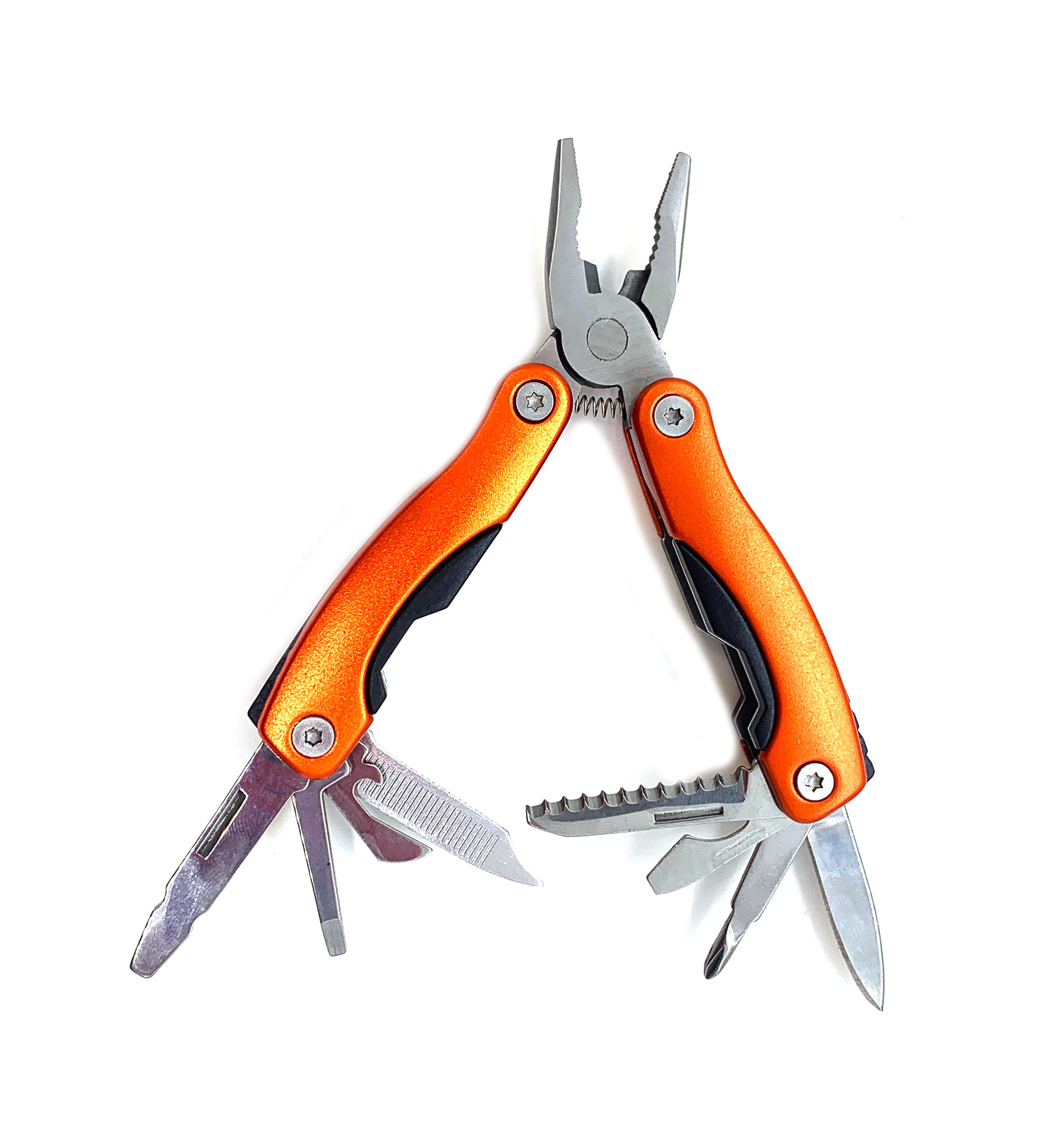 Нож-плоскогубцы с набором инструментов оранжевый (9 в1)(7х3,5х2 см) Нож-плоскогубцы с набором инструментов оранжевый (9 в1)(7х3,5х2 см)