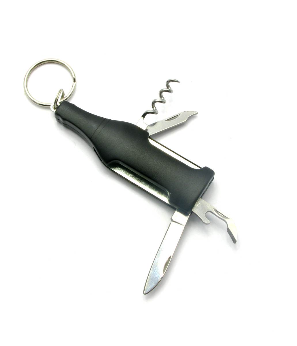 Нож-брелок, штопор с набором инструментов Бутылка (4 в 1)(11х2,5х1см) Нож-брелок, штопор с набором инструментов "Бутылка" (4 в 1)(11х2,5х1см)(B52) код 27165