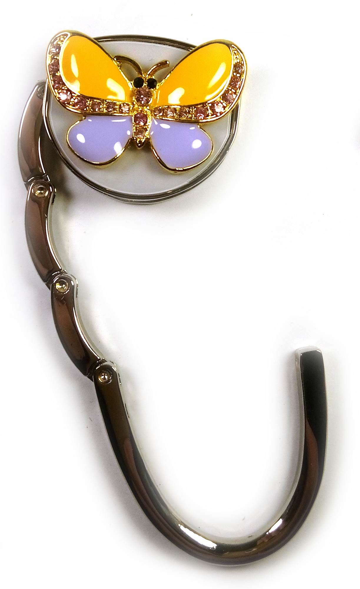 Сумкодержатель для женской сумочки Бабочка-Замок желто-фиолетовый(6,5х4,5х1,5 см) Сумкодержатель для женской сумочки 'Бабочка-Замок' желто-фиолетовый(6,5х4,5х1,5 см)