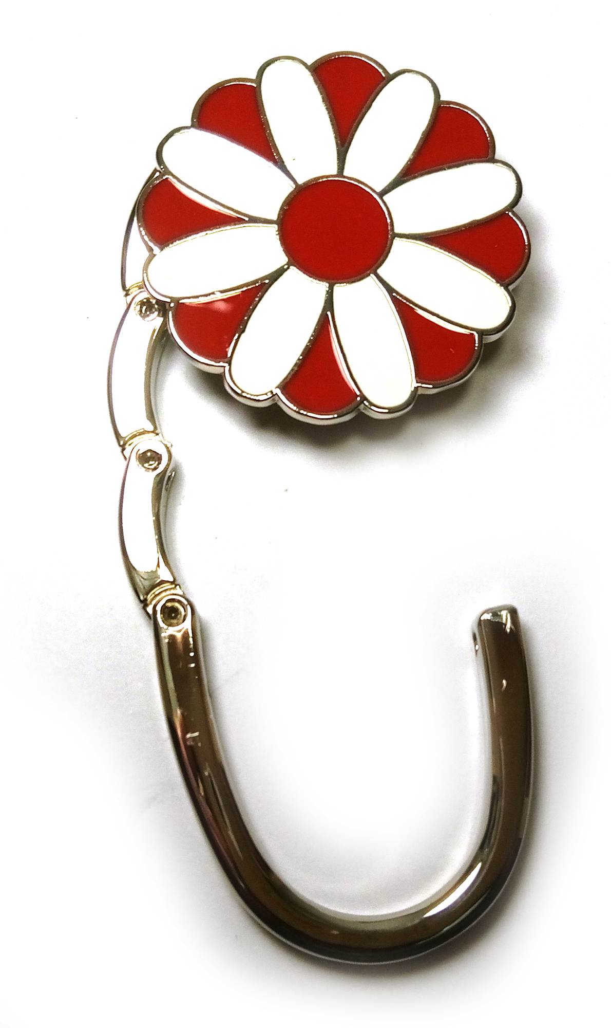 Сумкодержатель для женской сумочки Цветок-Замок красно-белый (6х4х1,5 см) Сумкодержатель для женской сумочки 'Цветок-Замок красно-белый' (6х4х1,5 см)