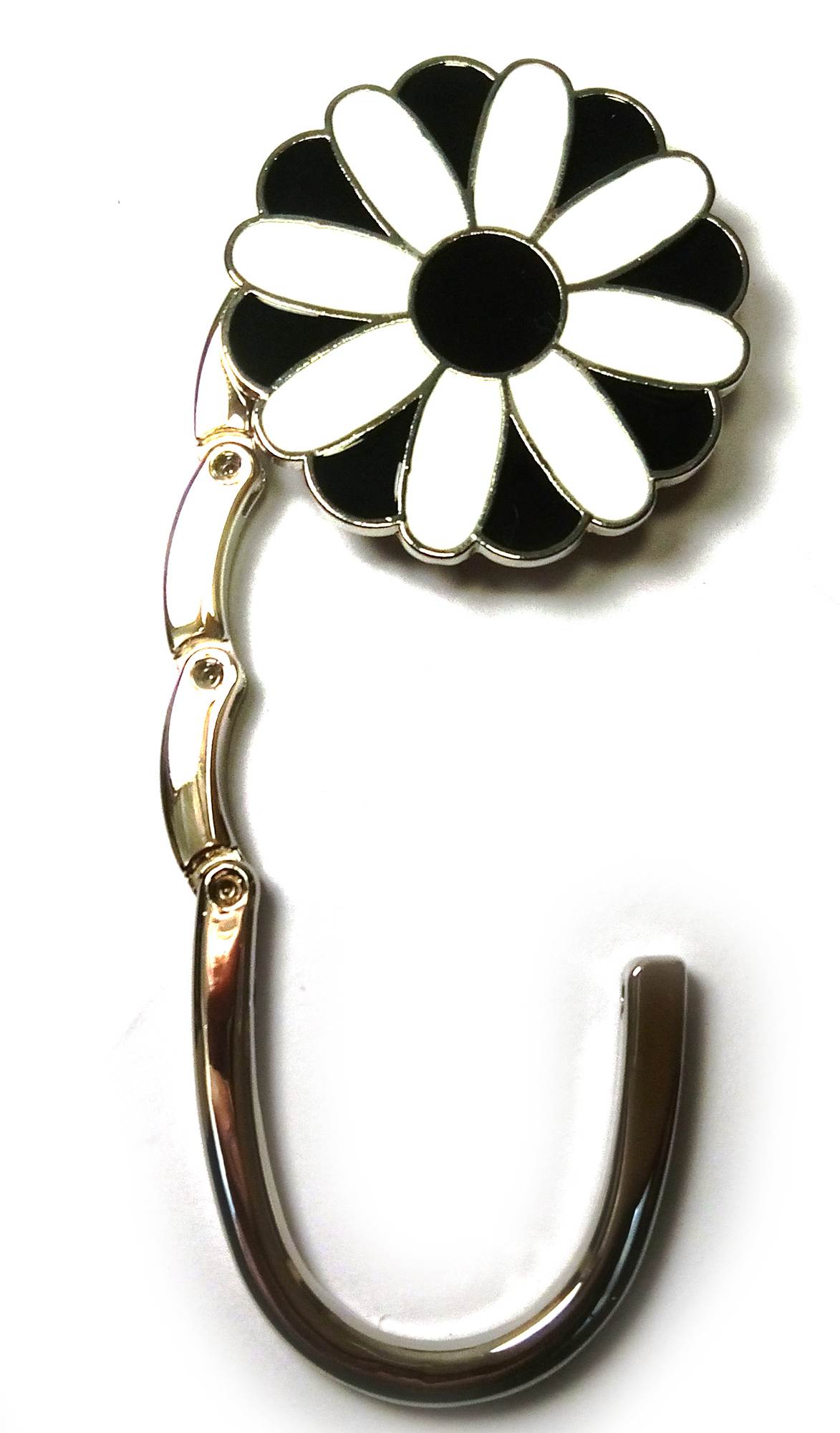 Сумкодержатель для женской сумочки Цветок-Замок черно-белый (6х4х1,5 см) Сумкодержатель для женской сумочки 'Цветок-Замок черно-белый' (6х4х1,5 см)