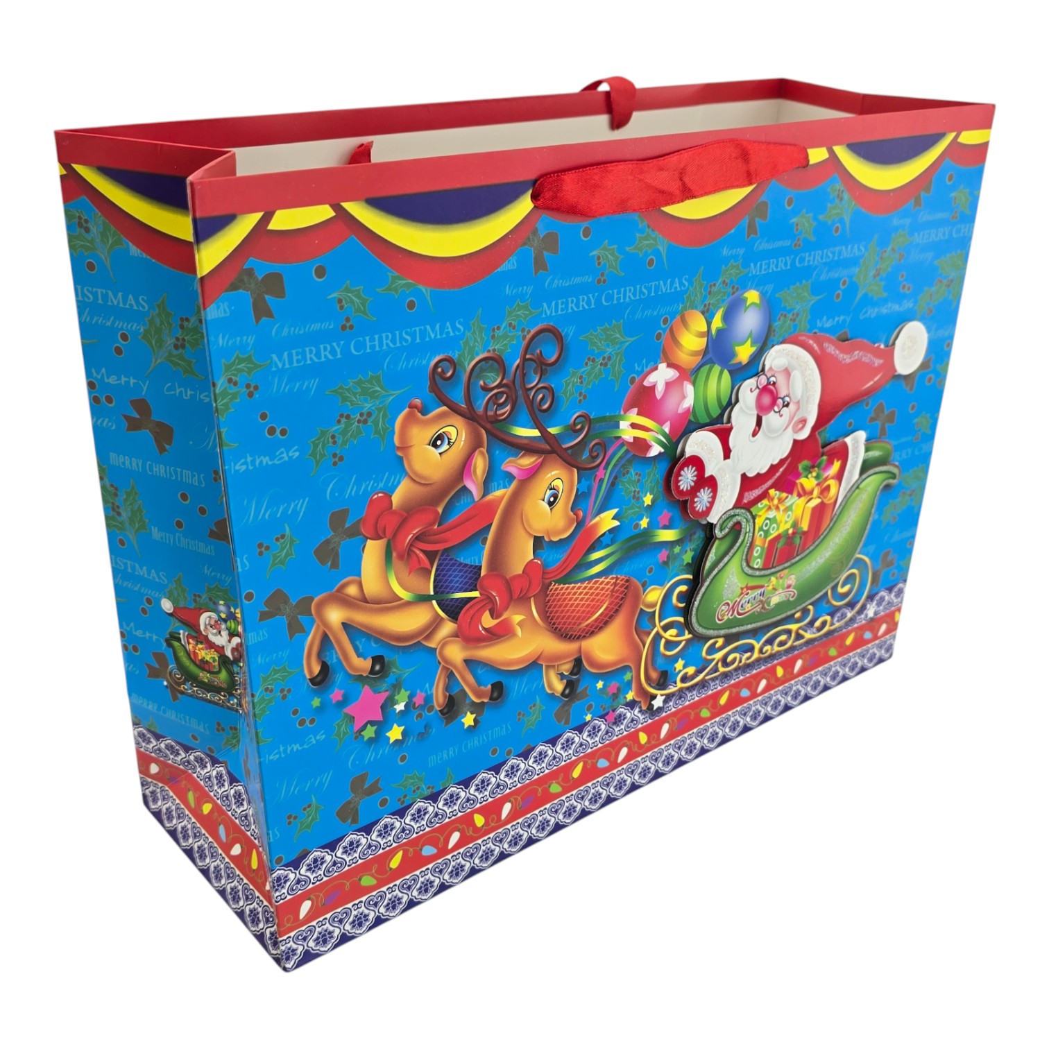 Пакет подарочный с апликацией Новый год синий (36х27 см) Пакет подарочный с апликацией Новый год синий (36х27 см)