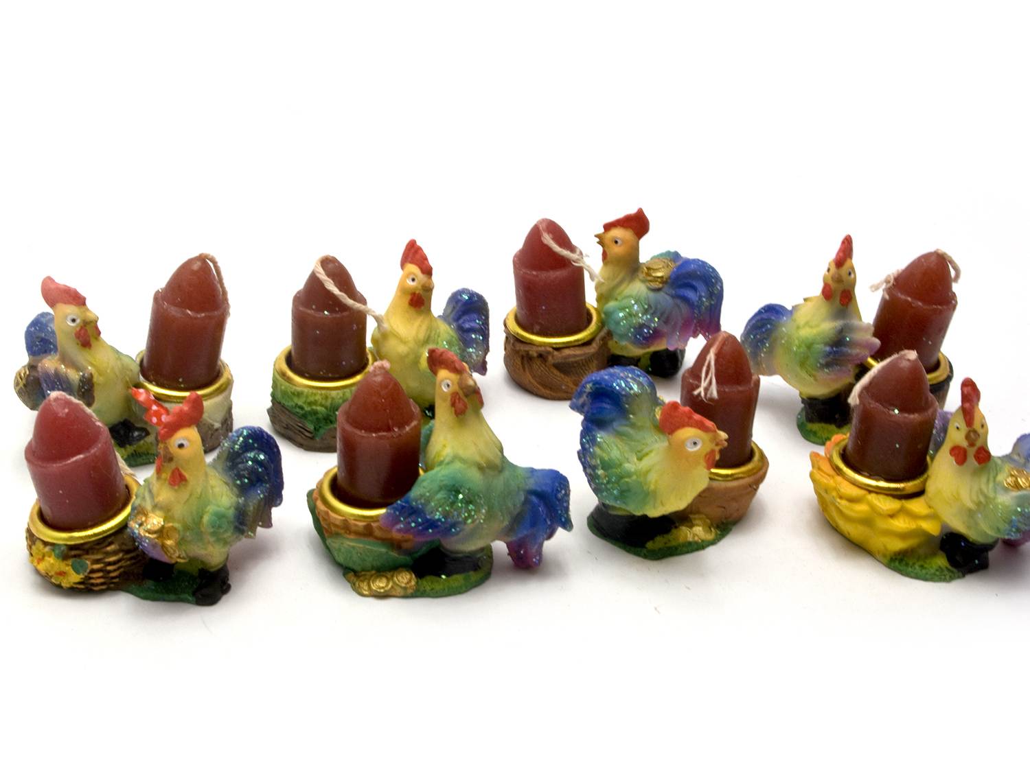 Петух со свечей полимер под свечой металлический цоколь (8 шт/уп)(5х4,5х5 см) Петух сс свечей (8 шт/уп) (5Х3,5Х4,5 см) Код: 29177