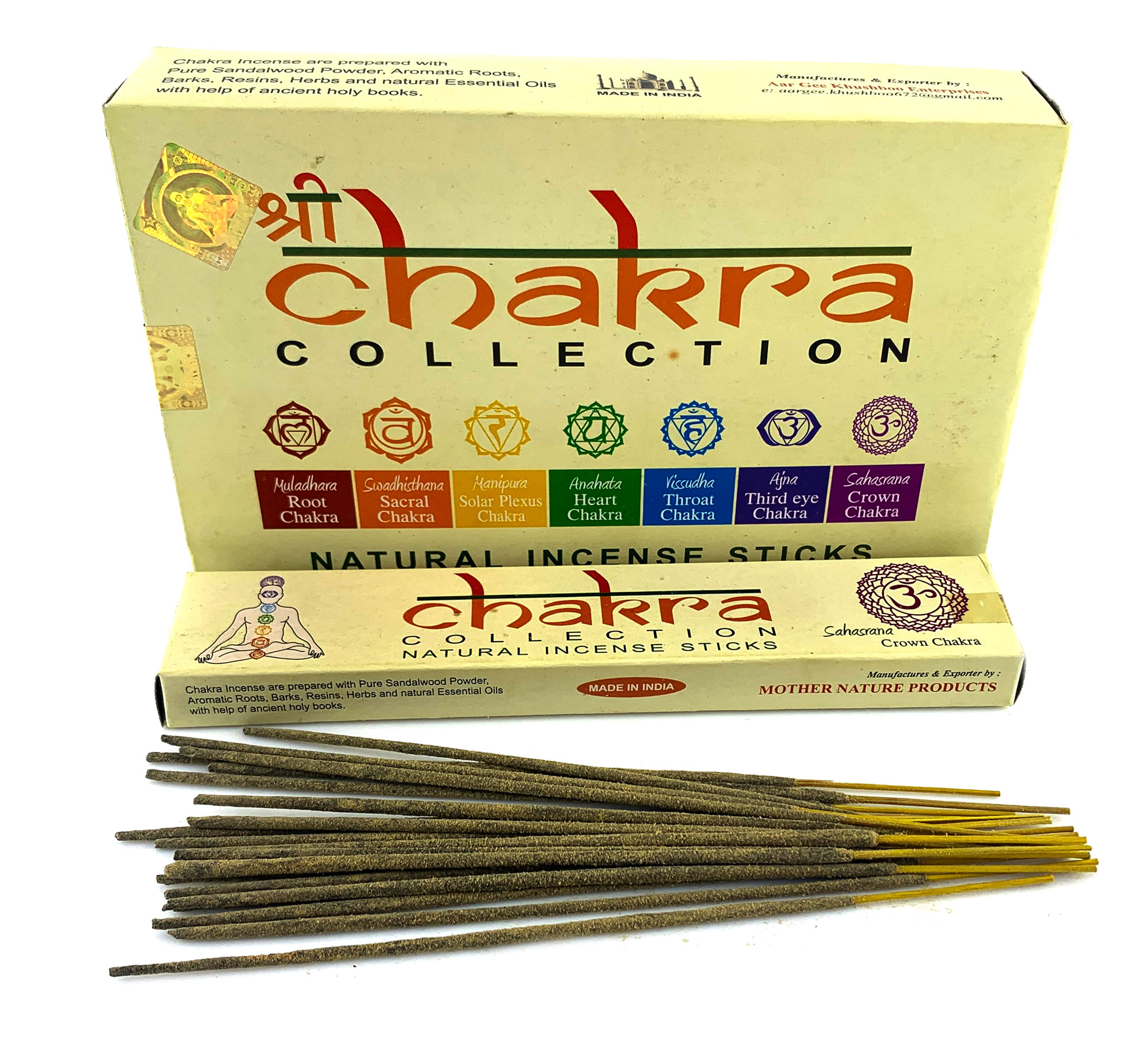 Chakra Collection (7 Чакр)(15 gms)(Mother nature products)(набор 7 пачек) пыльцовое благовоние Chakra Collection (7 Чакр)(15 gms)(Mother nature products)(набор 7 пачек) пыльцовое благовоние