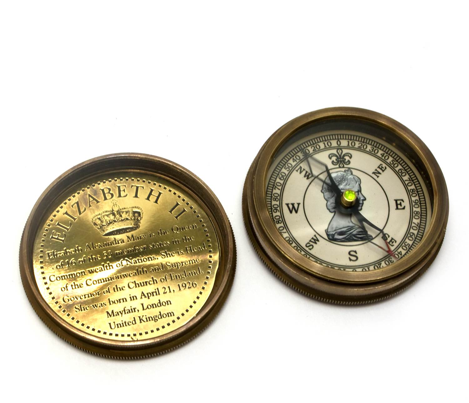 Компас Elizabeth антик бронза (6х6х2 см) Компас 'Elizabeth' антик бронза (6х6х2 см)