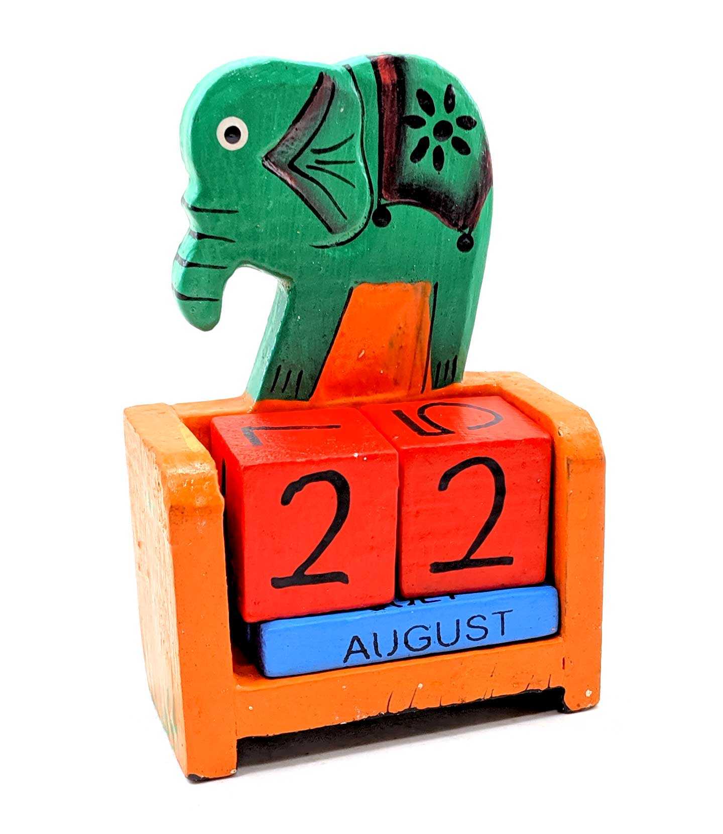 Вечный календарь Зеленый слон дерево (10х7,5х4 см) Вечный календарь Зеленый слон дерево (10х7,5х4 см)