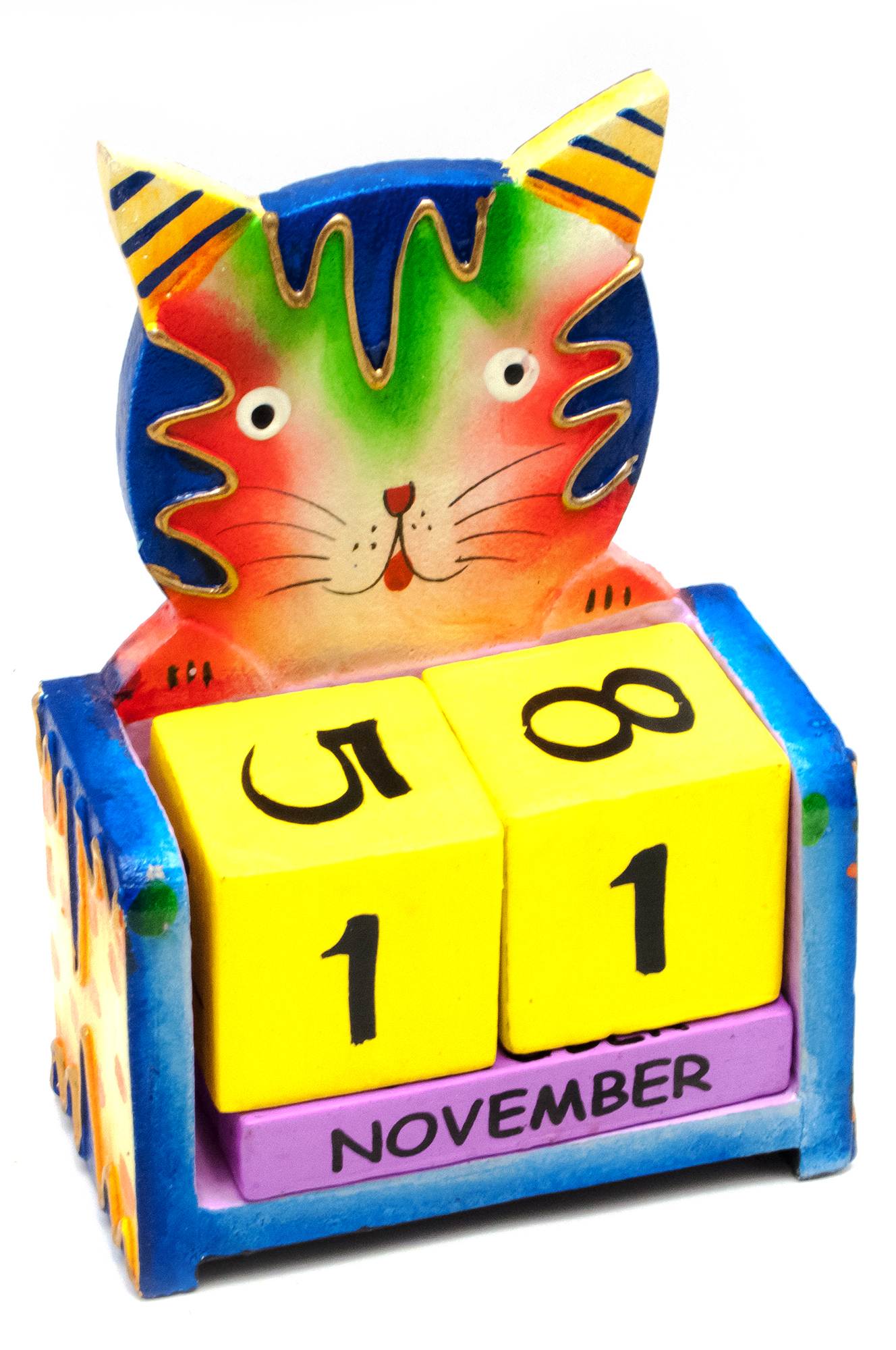 Вечный календарь Кот дерево (14,5х10,5х5 см) Календарь настольный 'Кот' дерево (14,5х10,5х5 см)