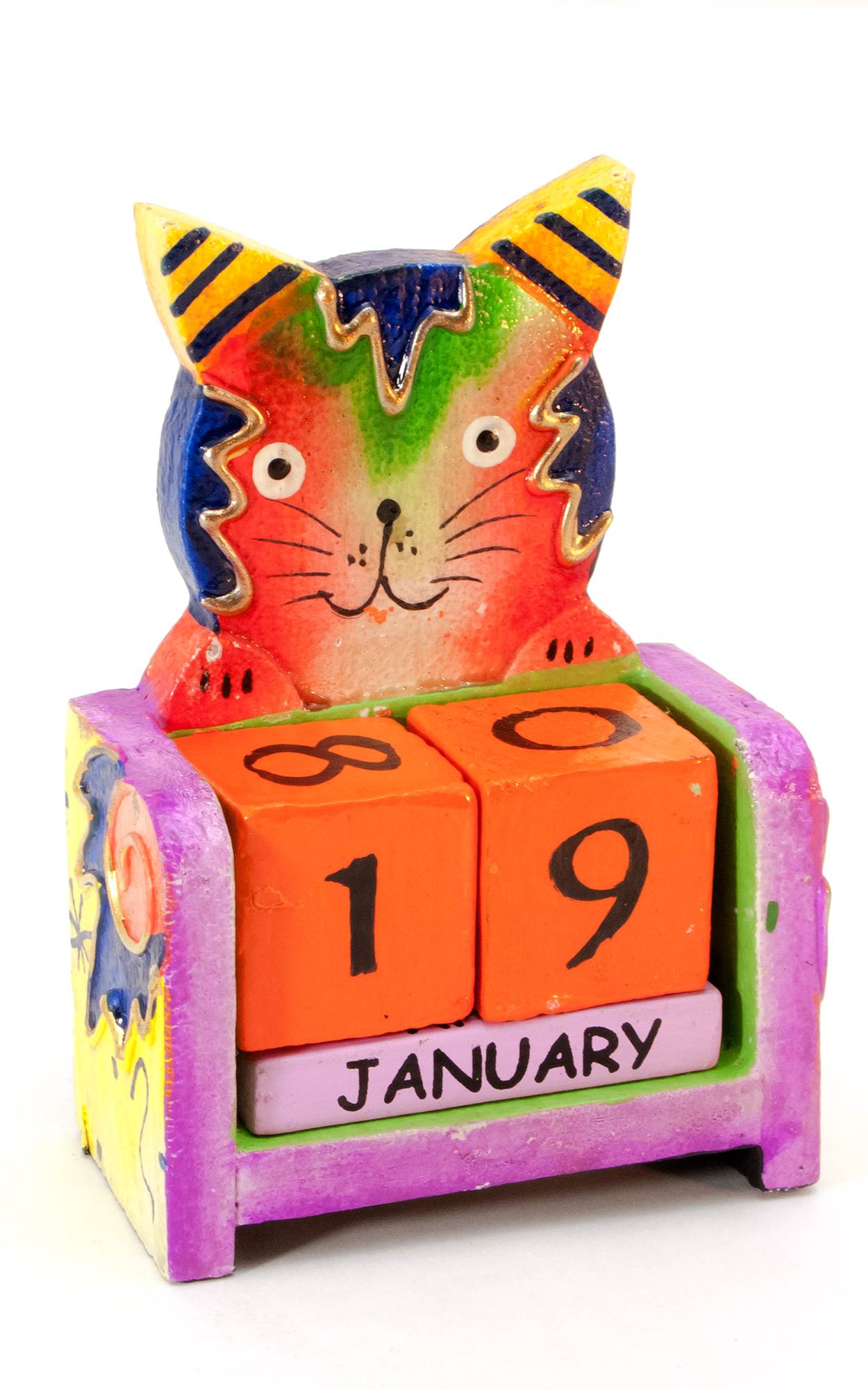 Вечный календарь Кот дерево (10х7х4 см) Календарь настольный 'Кот' дерево (10х7х4 см)
