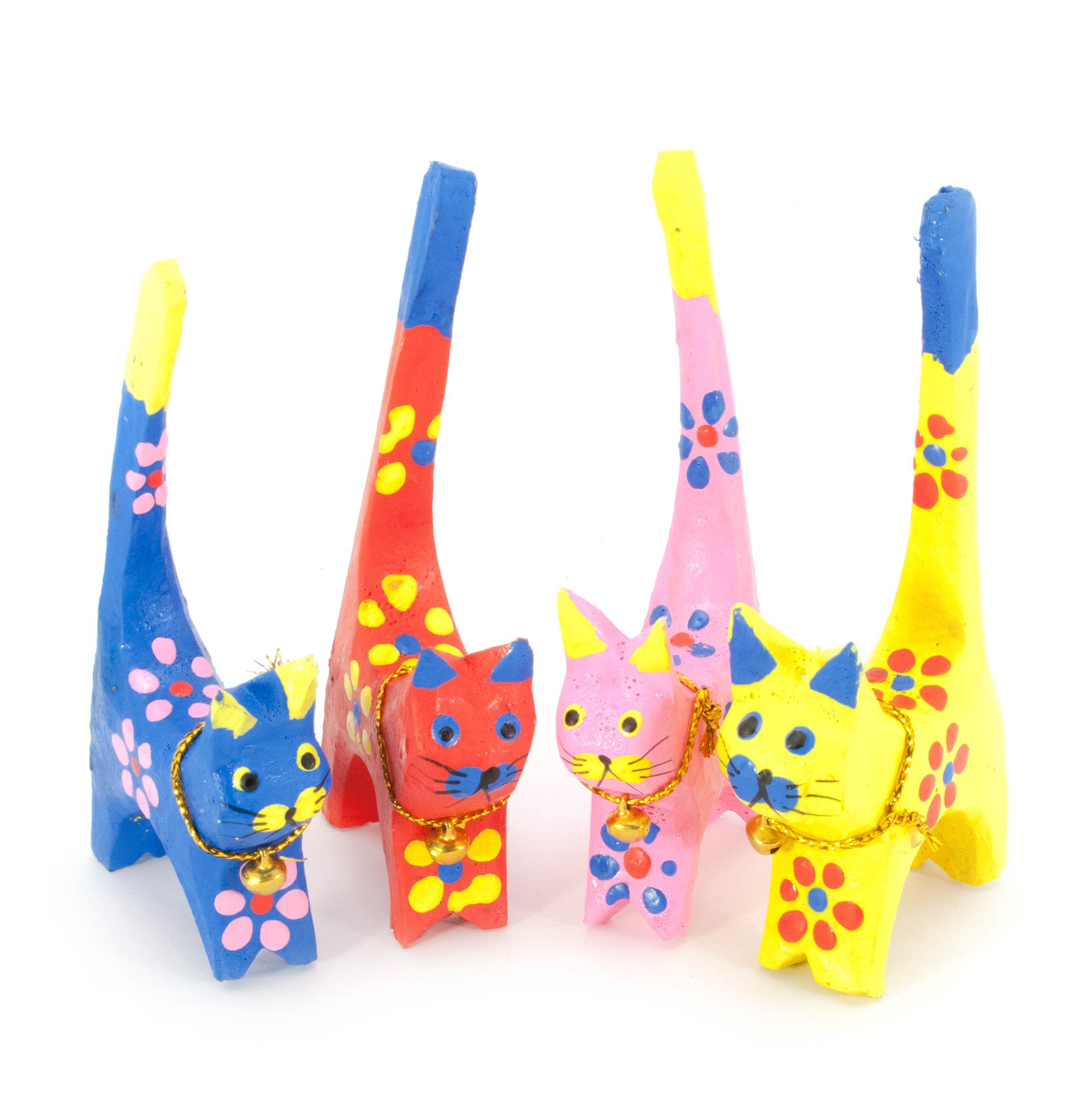 Кошки деревянные кольцедержатели (н-р 4 шт)(11х5х7,5 см)цена за набор (B) Статуэтка Кошки деревянные кольцедержатели набор из 4 штук (11х5х7,5 см)