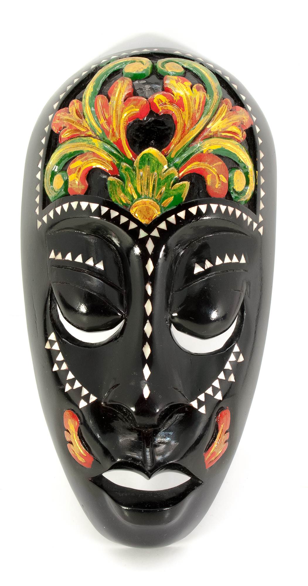 Маска деревянная резная с перламутровыми вставками (33,5х17х5 см) Маска деревянная резная с перламутровыми вставками (33,5х17х5 см)